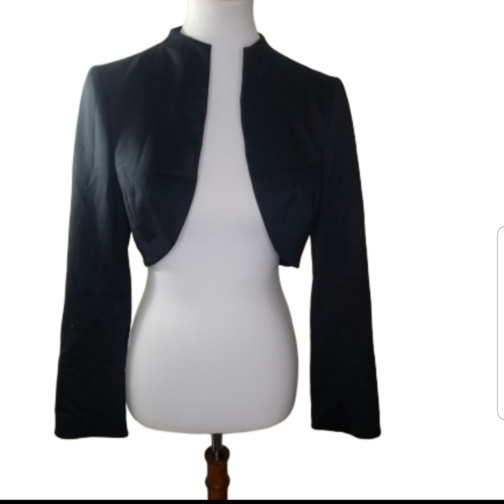 TRINA TURK Black Long Sleeve Bolero Shrug
